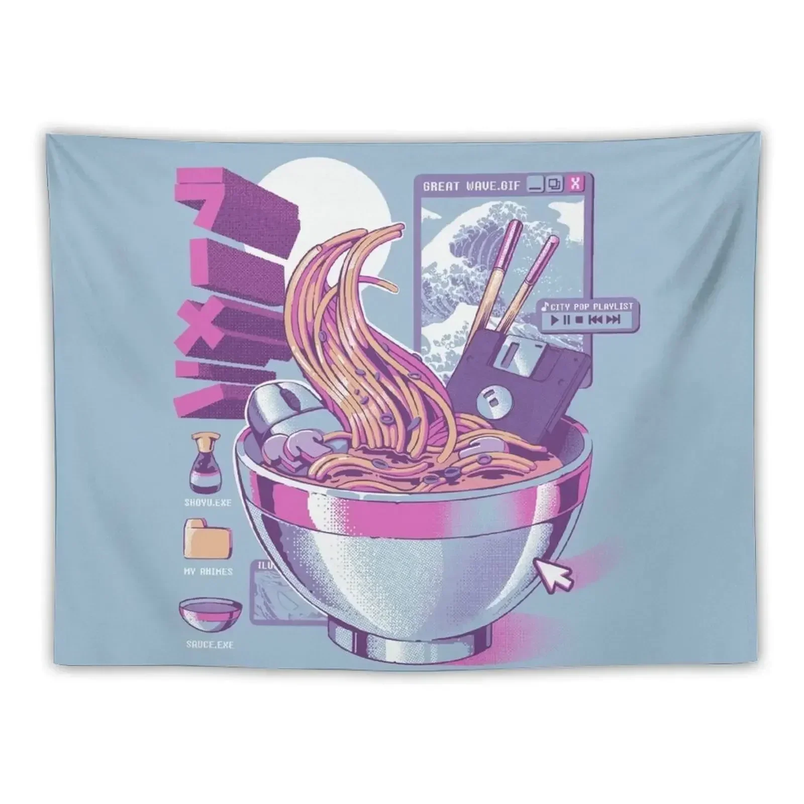 

Web Ramen Tapestry Bedrooms Decor Hanging Wall Tapestry