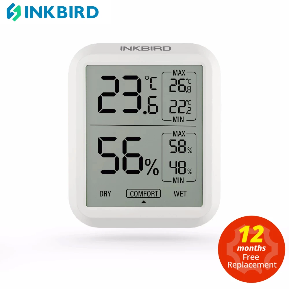 

INKBIRD ITH-20 Digital Electronic Thermometer Hygrometer Multiple Uses for Temperature Humidity Meter Alarm Weather Air Quality