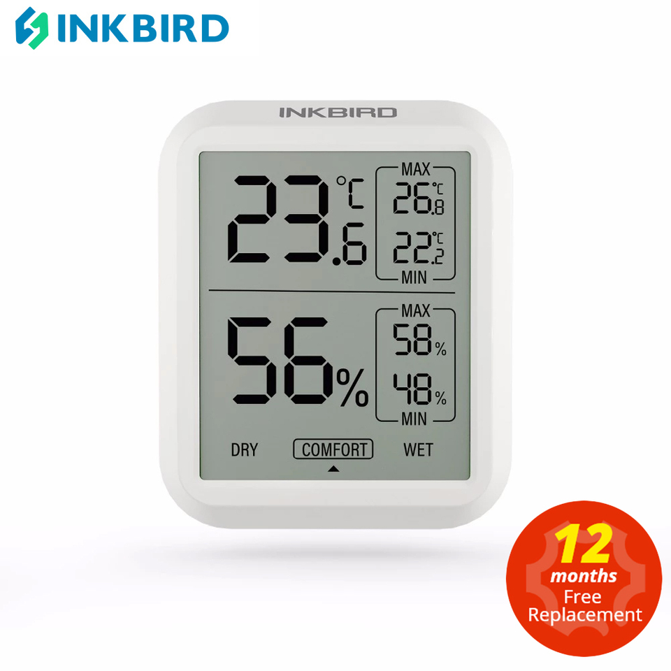  INKBIRD ITH-20 Digital Electronic Thermometer Hygrometer Multiple Uses for Temperature Humidity Meter Alarm Weather Air Quality 