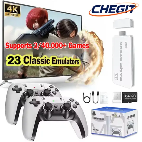 M15 40000 video game 4k pro game stick 64g console 2.4g double wireless 4k controller retro game TV stick classic games retro