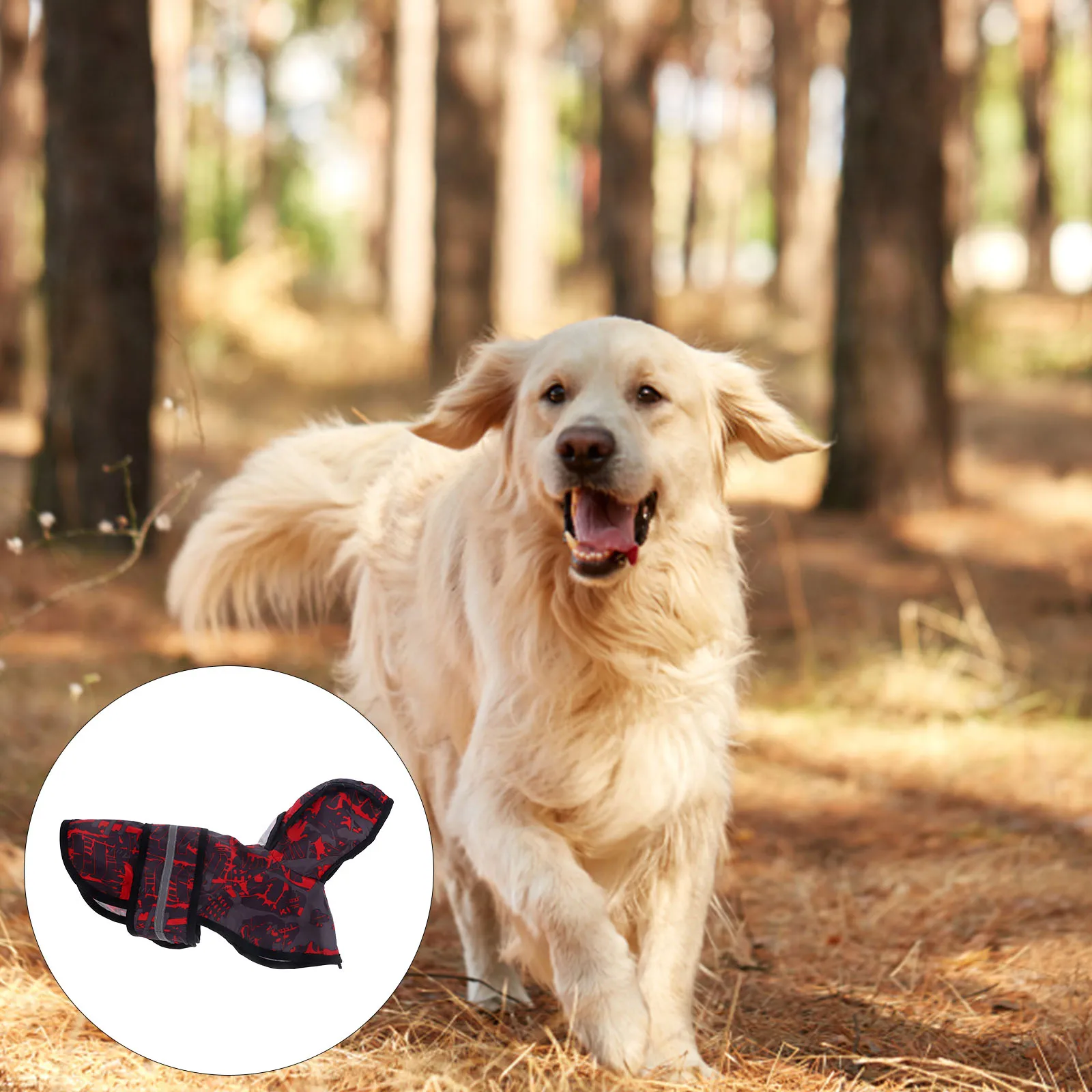 

Reflective Dog Raincoat Pet Hooded Waterproof Jacket For Small Dogs Outdoor Walking Running With Hat Black