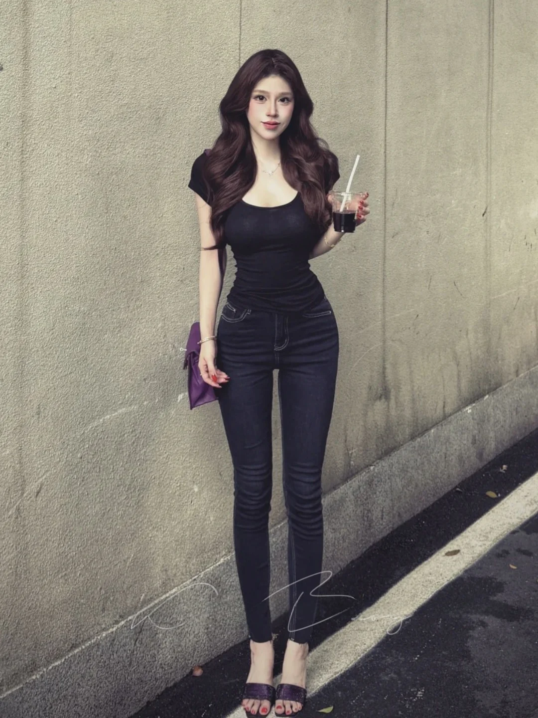Korean Style High Waist Slimming Pencil Pants Nine Points Elasticity Trousers Ladies Tight Fit High Stretchiness Jeans