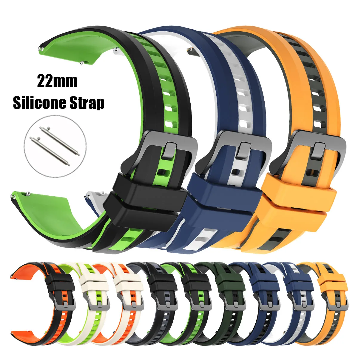 22Mm Silicone Watch…