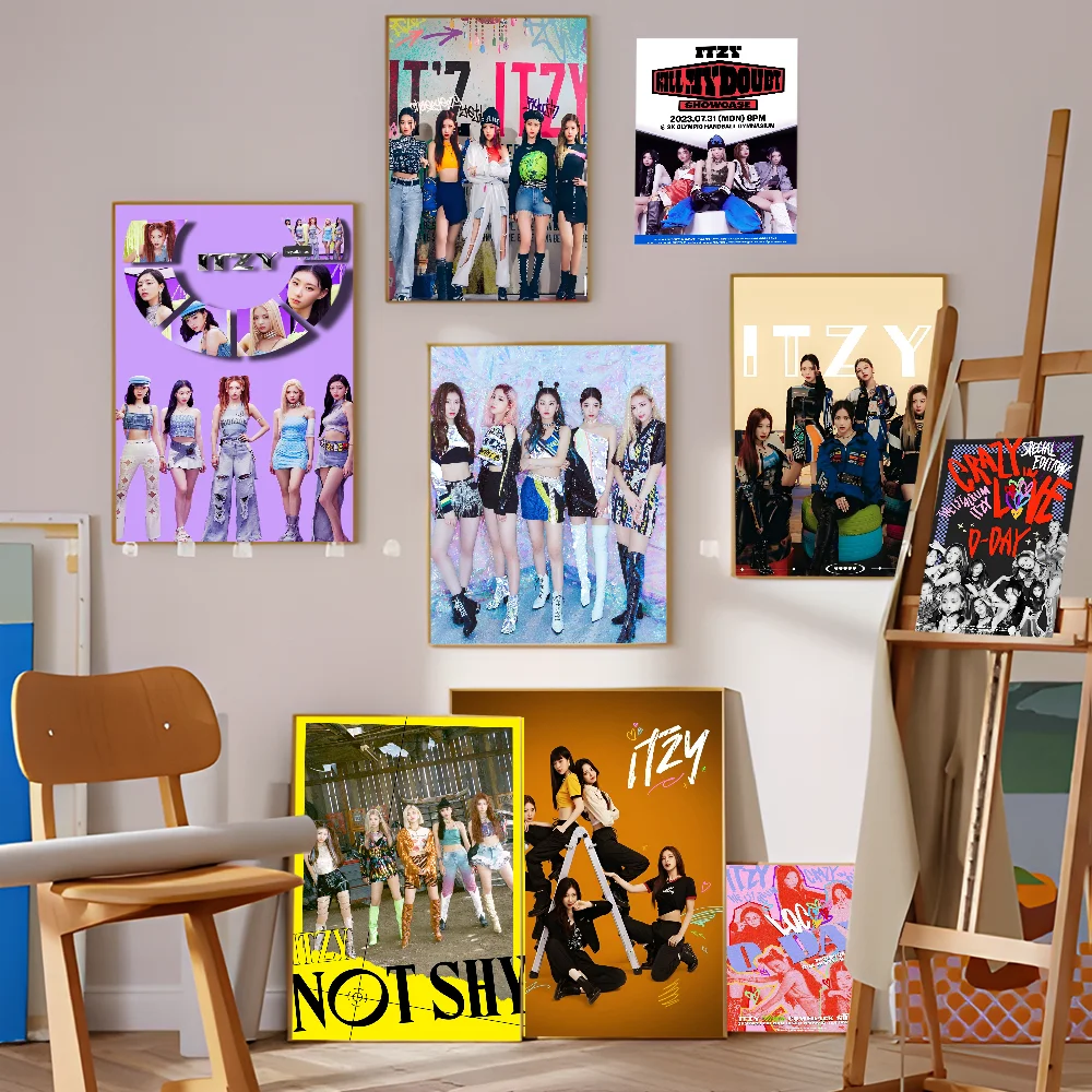 Kpop I-ITZY K-KILL M-MY D-DOUBT Anime Posters Sticky Whitepaper Prints Posters Artwork Kawaii Room Decor