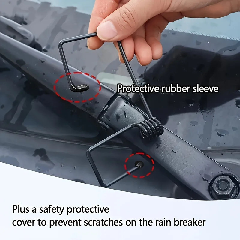 

2Pcs Universal Windshield Wiper Blade Booster Spring Stainless Steel Windscreen Wiper Enhancement Strip Fastener Reduce Noise
