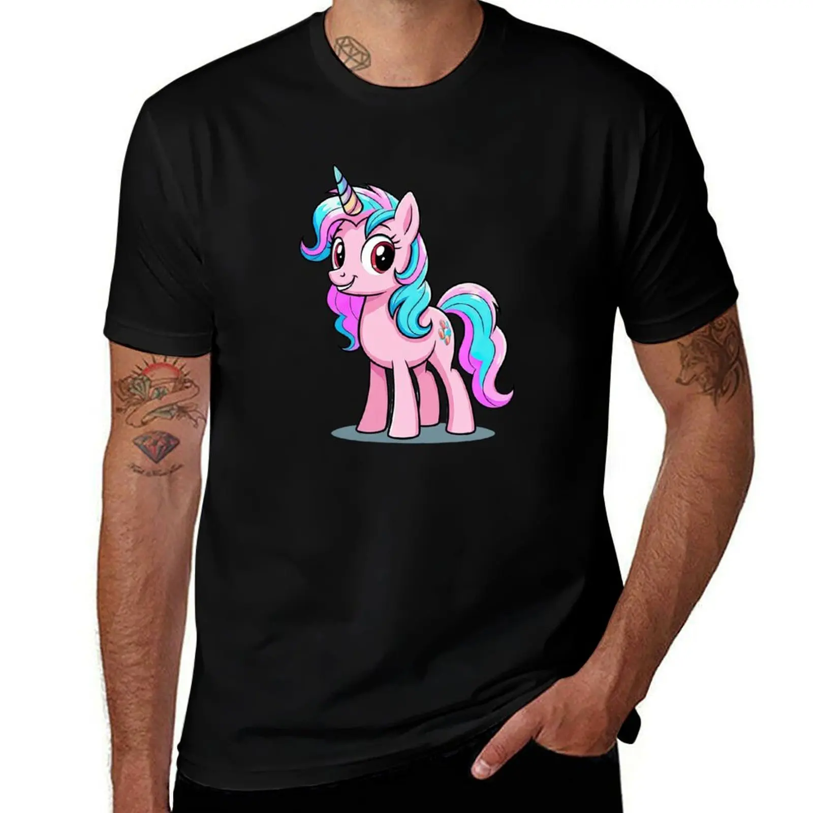 

Cute Pink Unicorn – Kawaii Cartoon Style Pony Art T-Shirt graphics summer clothes korean fashion oversized t shirts for men