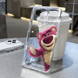 Disney Lotso Bad Guy Cartoon Happy Phone Case For iPhone 15 14 13 12 11 Pro Max XS Max XR 7 8 Plus Y2K Soft Anti Fall Back Cover