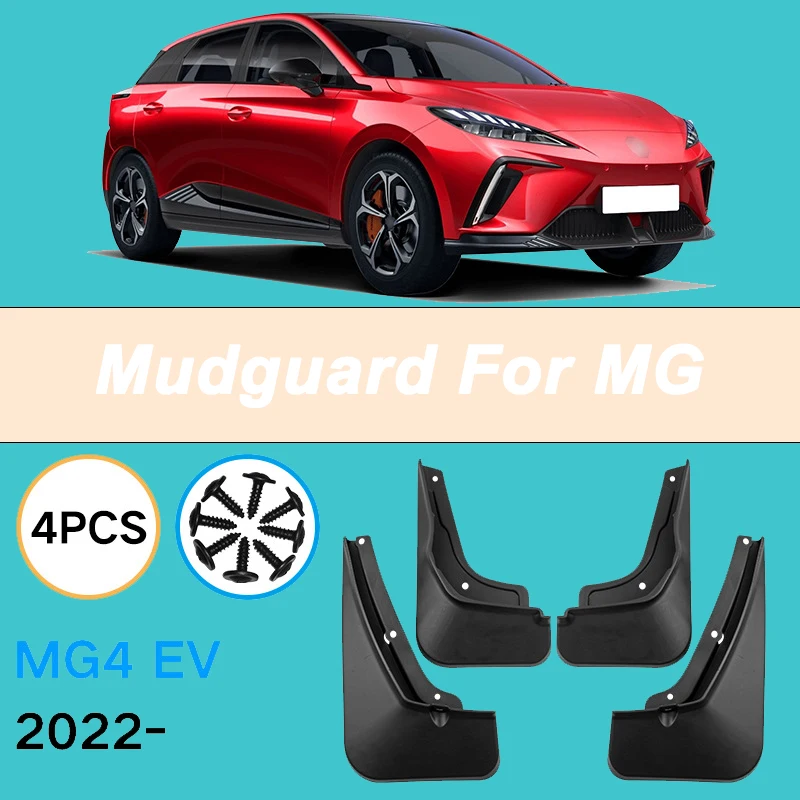

For MG4 EV 2022-2023 Automotive Tire Mudguard Waterproof Prevent Mud Splashing Car Mud Flaps Fender Trim 4pcs Accessories