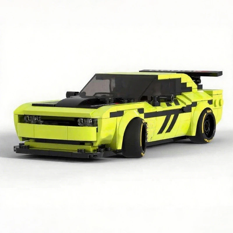 306 pçs campeões de velocidade moc dodgess challenger srt ta2 blocos de construção diy modelo carro muscular alto detalhe exibição corrida brinquedo presente