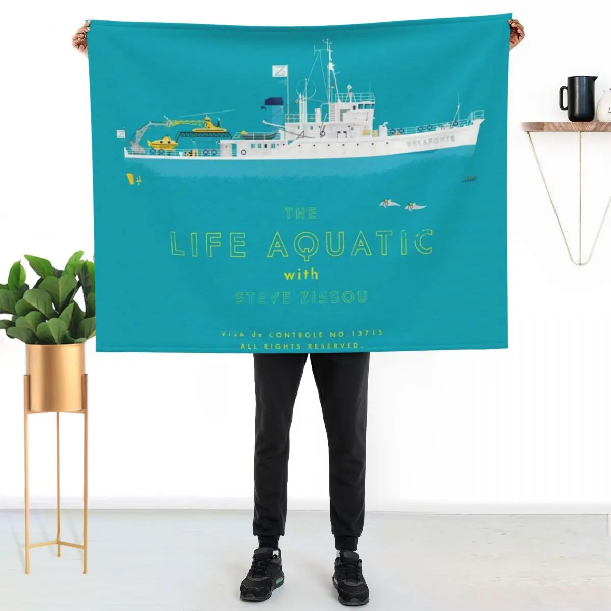 

The Life Aquatic with Steve Zissou Throw Blanket Outdoor Soft Blanket for Picnic Beach Camping