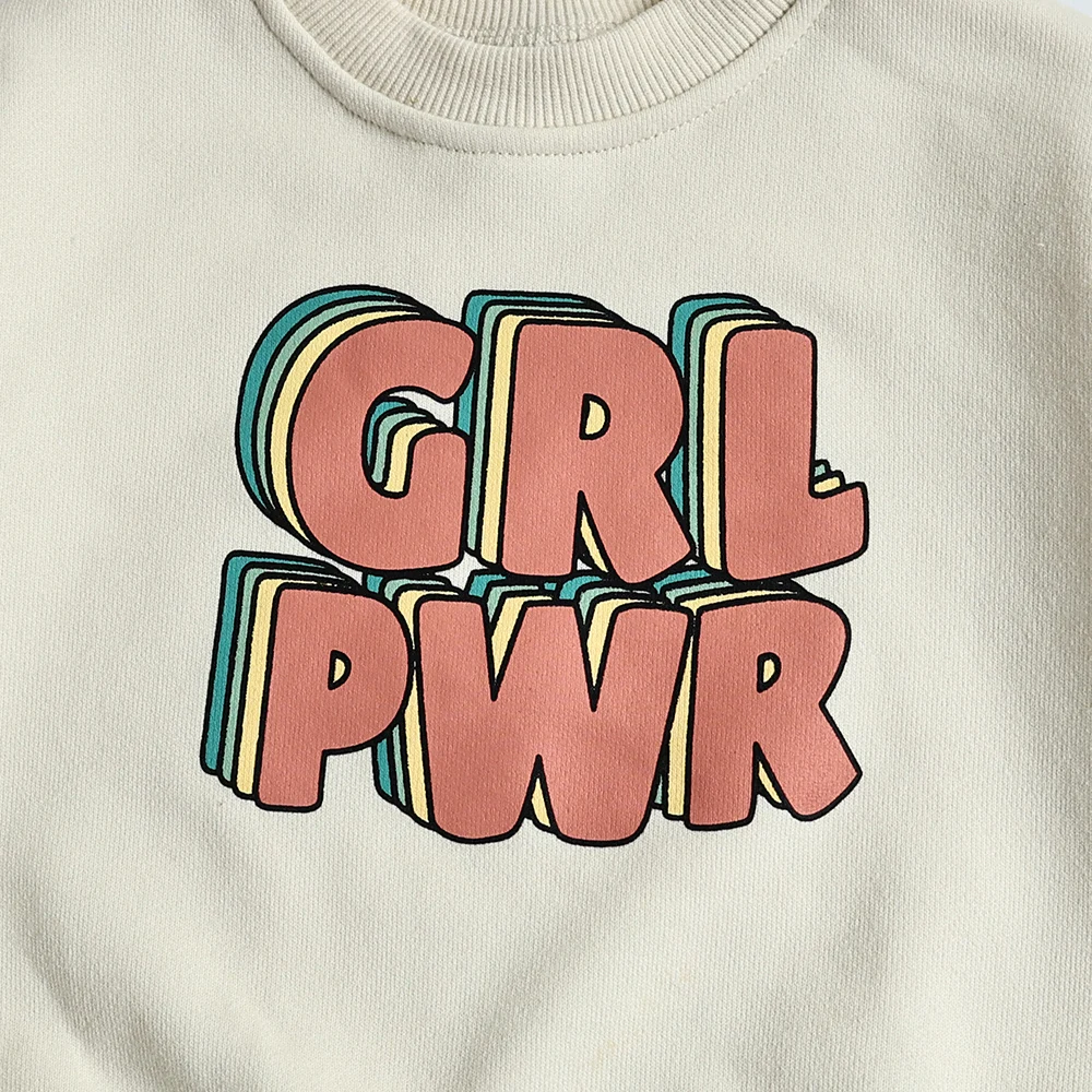 MILANCEl Baby Clothes Letter Print Sweatshirt Patchwork Girl O Neck Hoodie