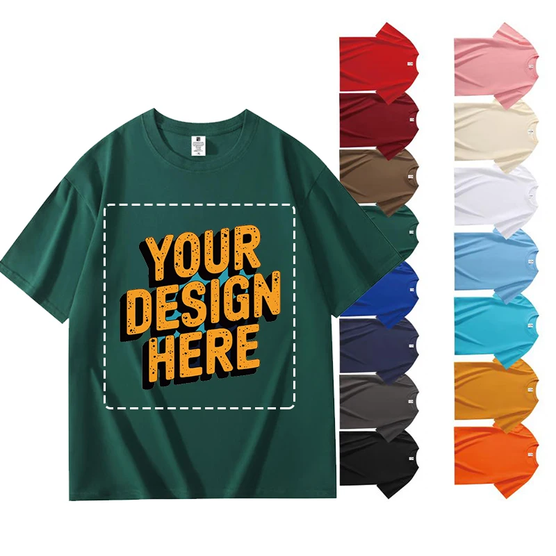 Customized LOGO Bestseller! 200GSM Heavy Cotton Tee - Free Design Printing - Highest Quality Affordable T-Shirt HM-X4 image 2