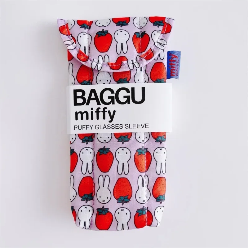 Miffy Cute Protective Case Portable Storage Bag Kawaii Magnetic Buckle Printed Cotton Clip Glasses Bag Cartoon Gift Toys