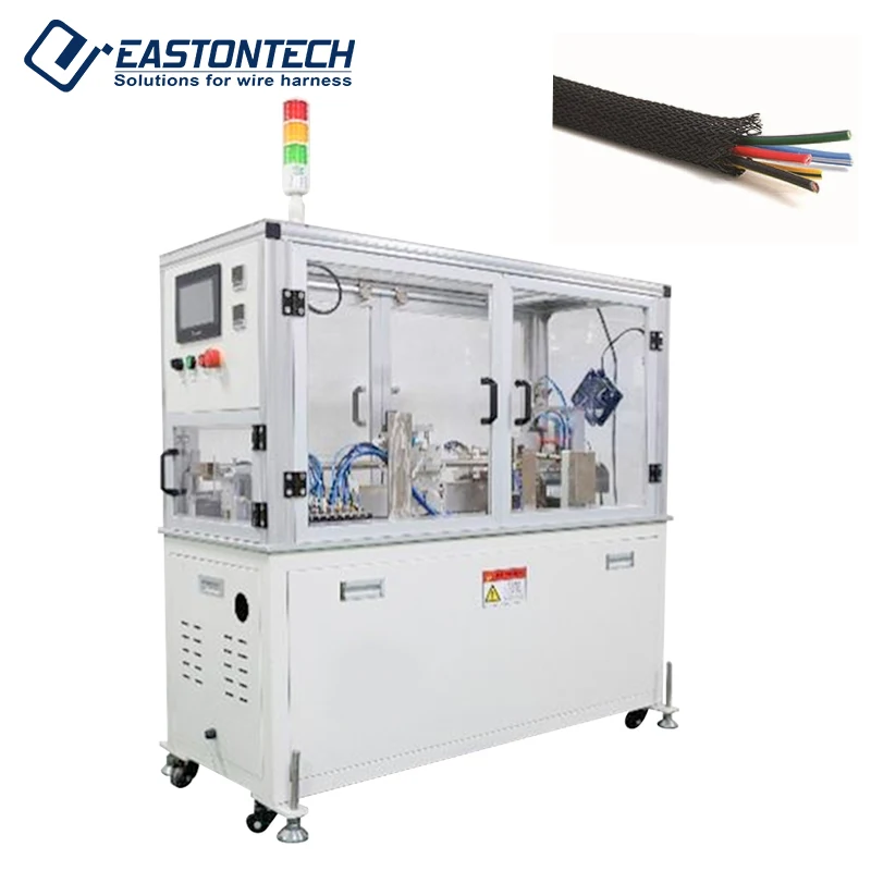 Cable Protection Corrugated Tube Semi Automatic Threading Sleeving Machine Eastontech EW-1130 6-25mm Diameter 400W Power 3MM