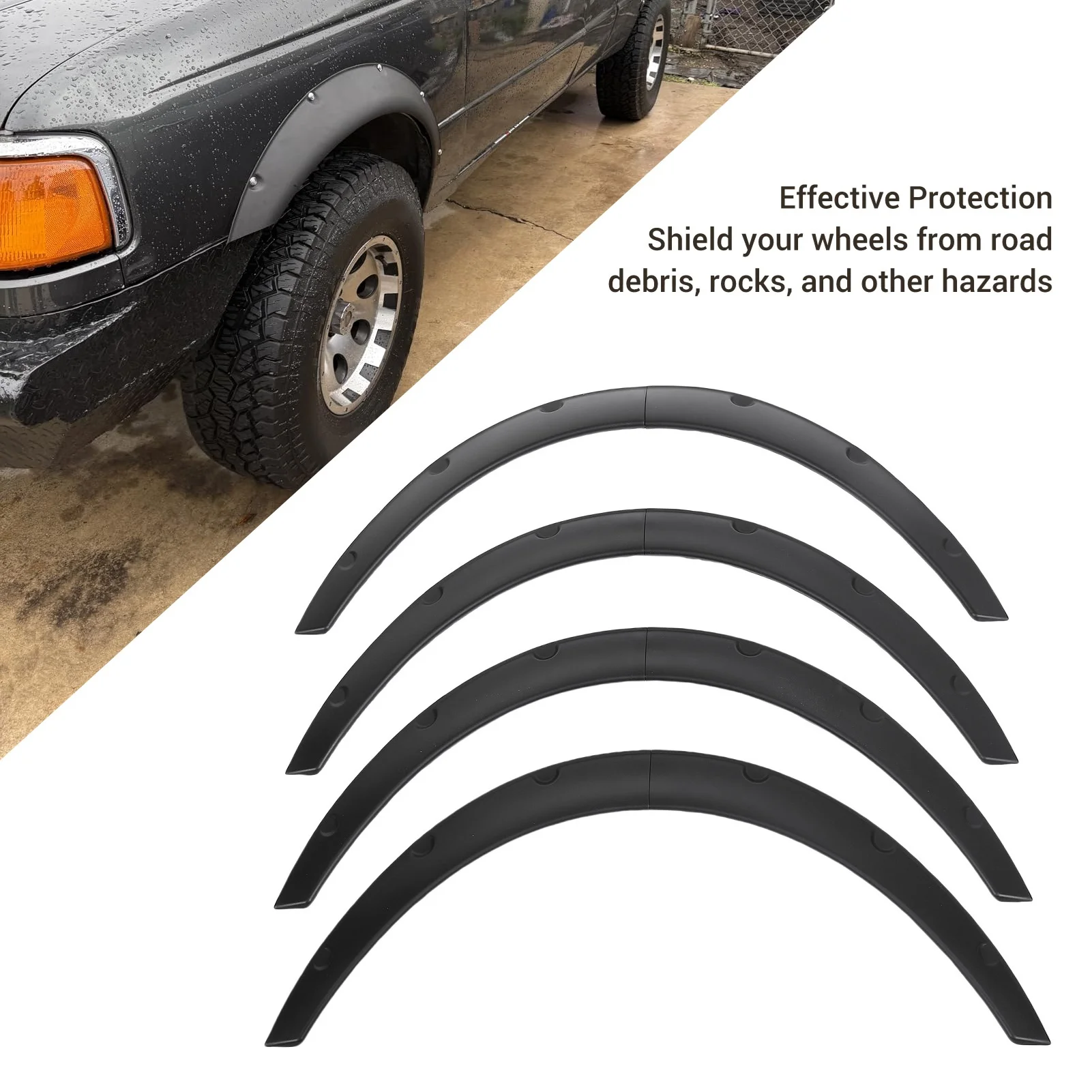 

Flexible Wheel Flares Widebody Kit ABS 80cm Wheel Arch Trim for Sedan SUV Off Road Vehicle Mudguard Flare