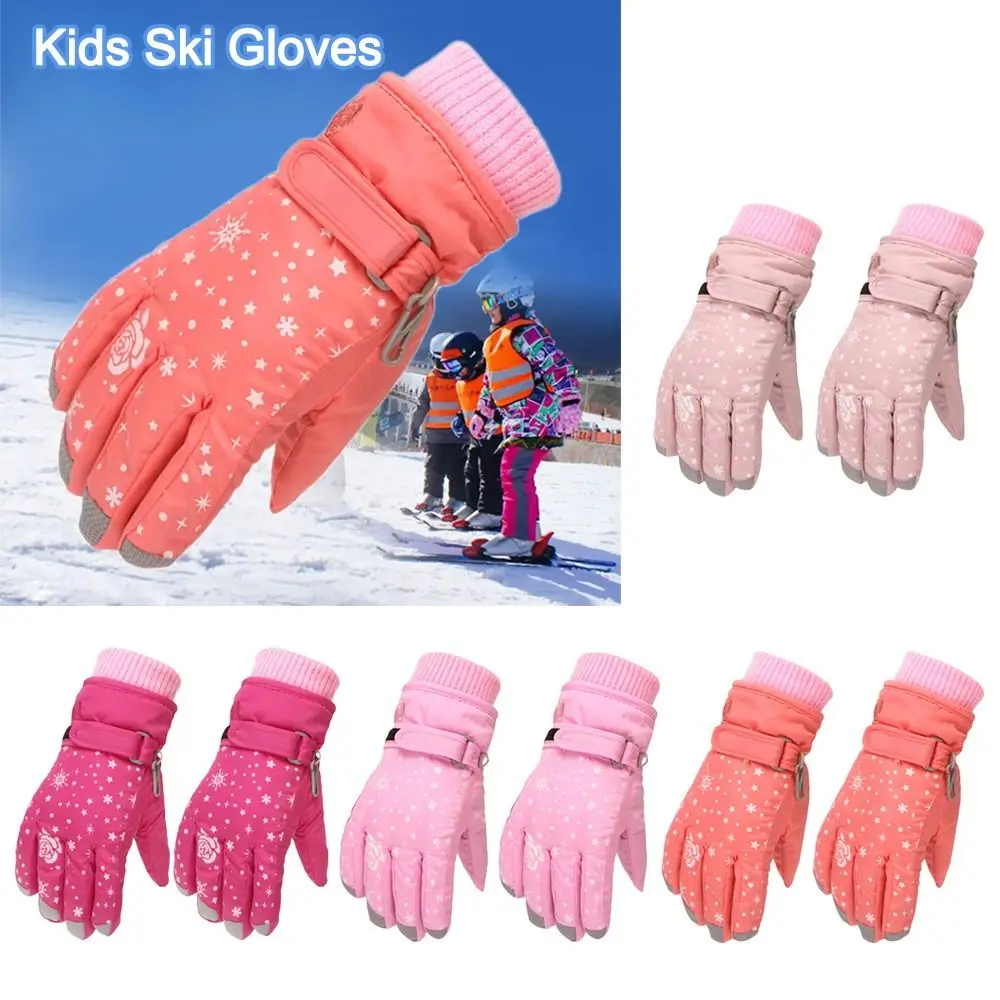 

Thicken Warm Snow Snowboard Windproof Children Skiing Gloves Kids Cycling Gloves Outdoor Sports Mittens Ski