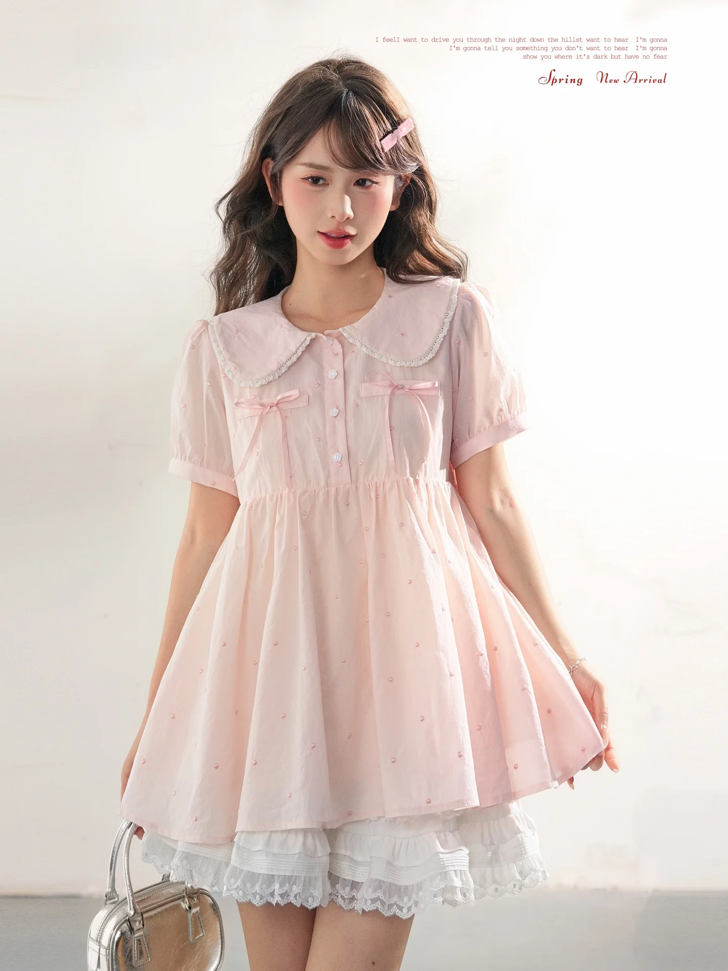 

Sweet Double Layer Doll Collar Design Loose Cotton Shirt Women's Fashion 2026 New Style Versatile Summer Top Pure Cotton