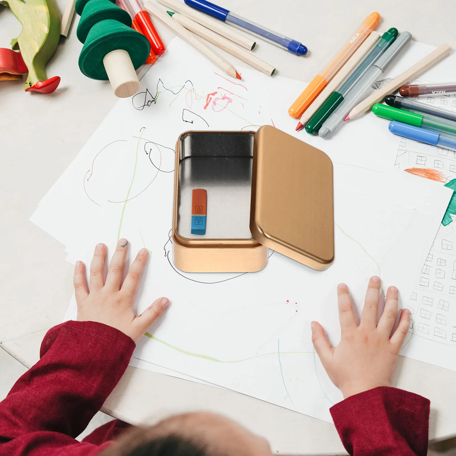 

4Pcs Empty Tinplate Candy Gift Boxes Durable Storage Wedding Party Favor Tin Boxes Tinplate Tins Empty Candy Tin