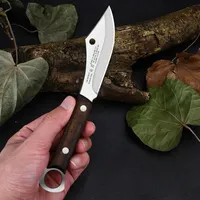 Blade Back Thickness2.5mm Fixed Blade Knife Stainless Steel Wooden Handle Camping Travel Outdoor Cutting Multi-function Tool