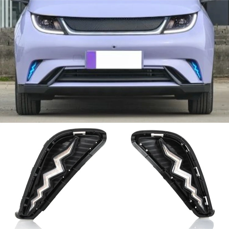 

For BYD Dolphin Surf 2021 2022 2023 Car Led Daytime Running Light Front Fog Lamp Yellow Dynamic Turn Signal DRL Night Blue