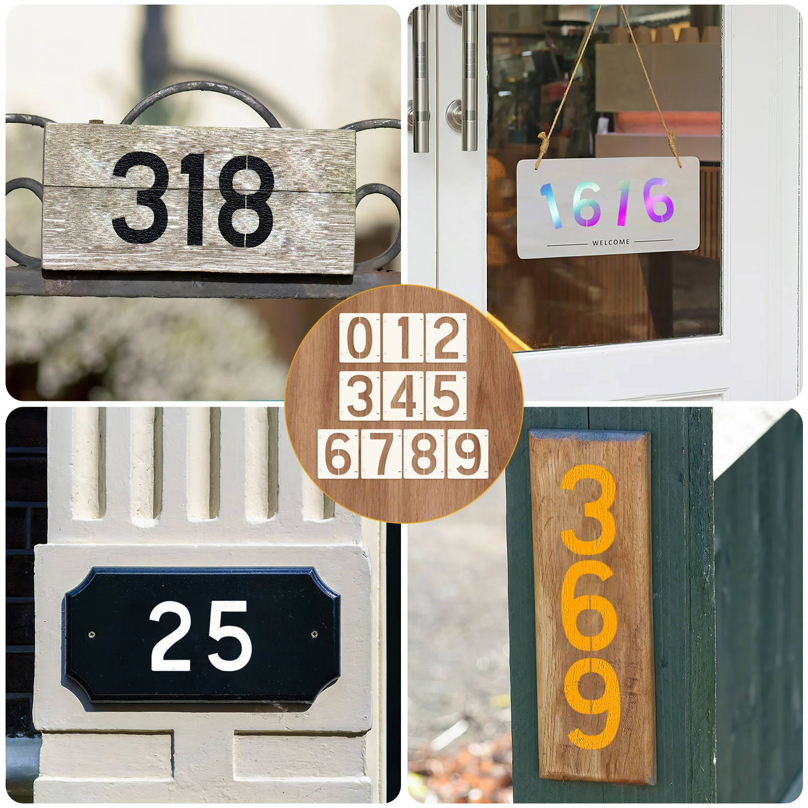 عدد للإستنسل البلاستيكي على طراز المزرعة، قوالب رسم متعددة الاستخدامات، علامات خشبية، لوحة استنسل لديكور المنزل #4