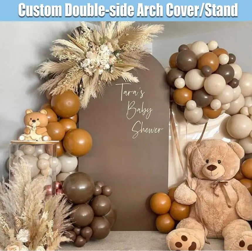 

Brown Baby Shower Arch Backdrop We can Bearly Wait Party Arch Stand Frame Panels Cover Arch Backdrop Chiara Wall Background