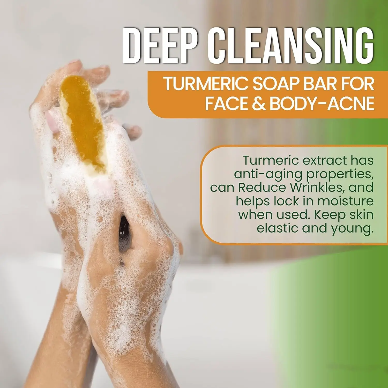 Turmeric Cleansing Soap face fade Dark spots acne marks brighten skin remove Dull Melanin whitening moisturizing handmade Soap