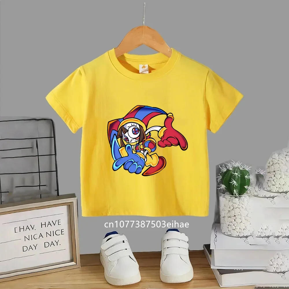 The Amazing Digital Circus Children Daily T-shirt, Fashion Anime Cotton Short Sleeve Tops, Boys Girls Outdoor Summer Clothing