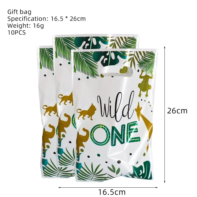 Jungle Safari Party Favors Bags Wild One Gift Bag Jungle Safari Candy Treat Snack Bag Kids Birthday Baby Shower Party Supplies