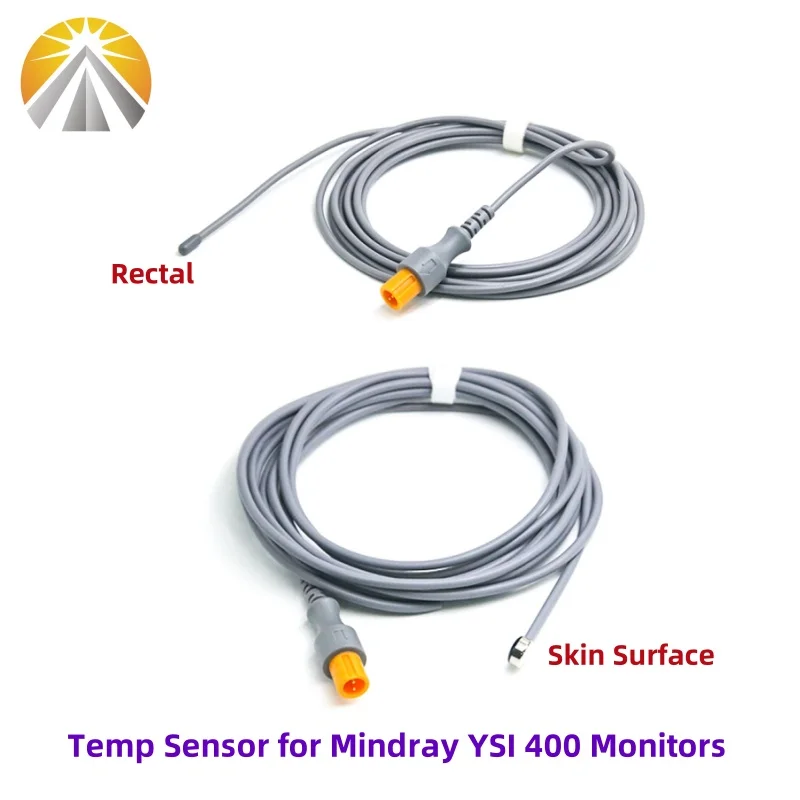 Reusable Adult 2 Pin Temperature Sensor 2.25K Rectal Esophageal or Skin Surface Probe Plug for Mindray YSI 400 Series Monitors