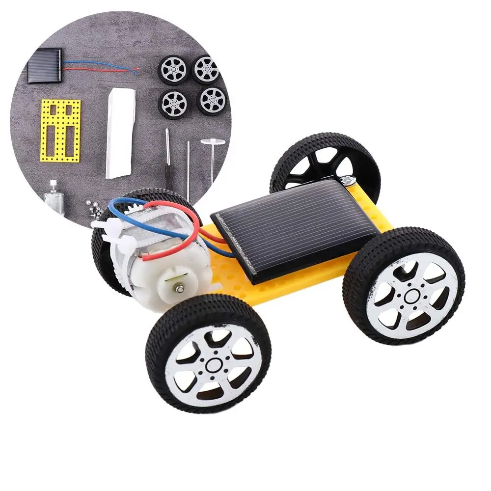 Funny Children Science Experiment Car Robot Kit Set Solar Car  Energy Solar Powered  DIY Assembled