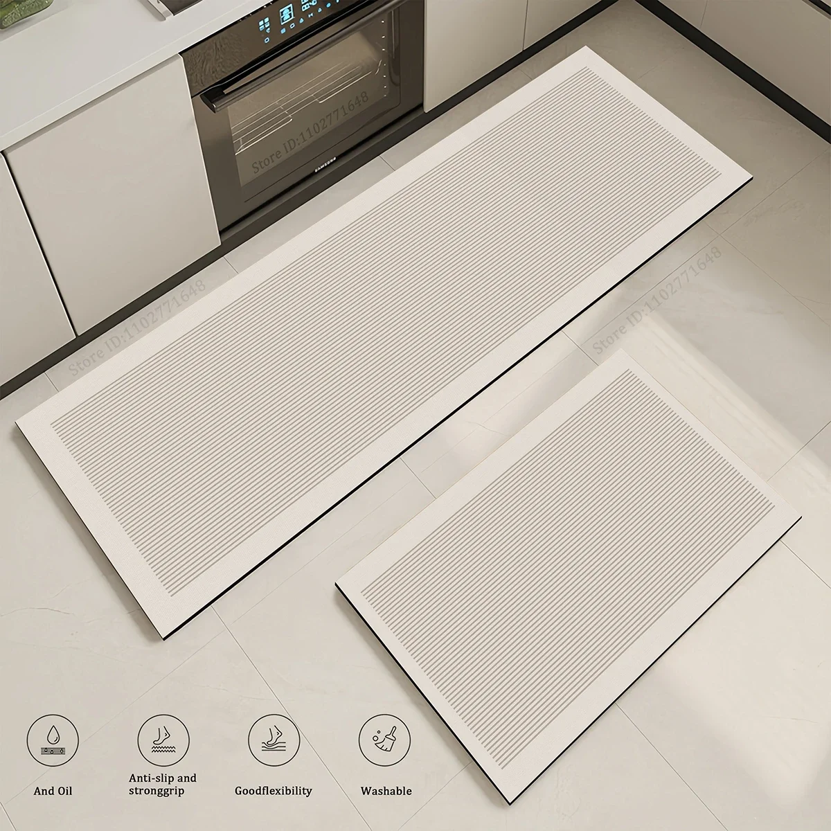 

Japanese Minimalist Anti-skid Absorbent Floor Use - Quiet Style Kitchen Floor Bathroom Entrance Doormat Carpet Rug