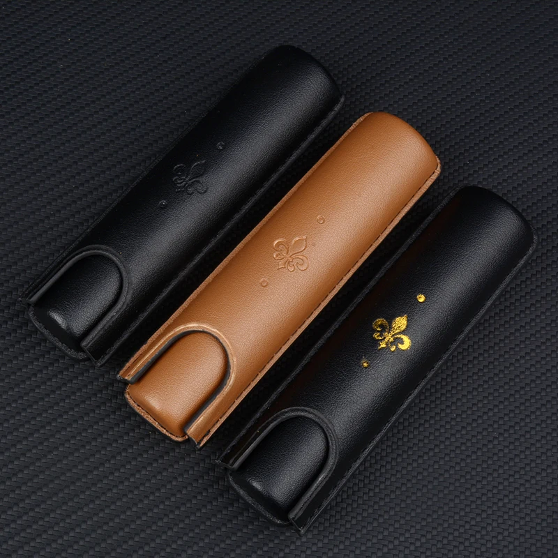 Leather Cigar Case Single Tube Cigar Holder 22mm Travel Cigar Humidor 5.3 inch Mini Cigar Box For Cuban Best Cigar Accessory
