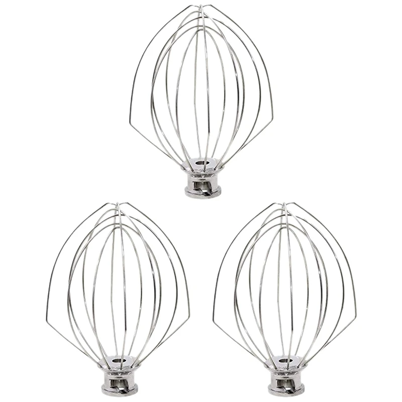 3X K5AWW Replacement Wire Whip For Kitchenaid Vertical Mixer Aid, 5 Quart Lift Bowl 6-Wire Whip Attachment Accessories