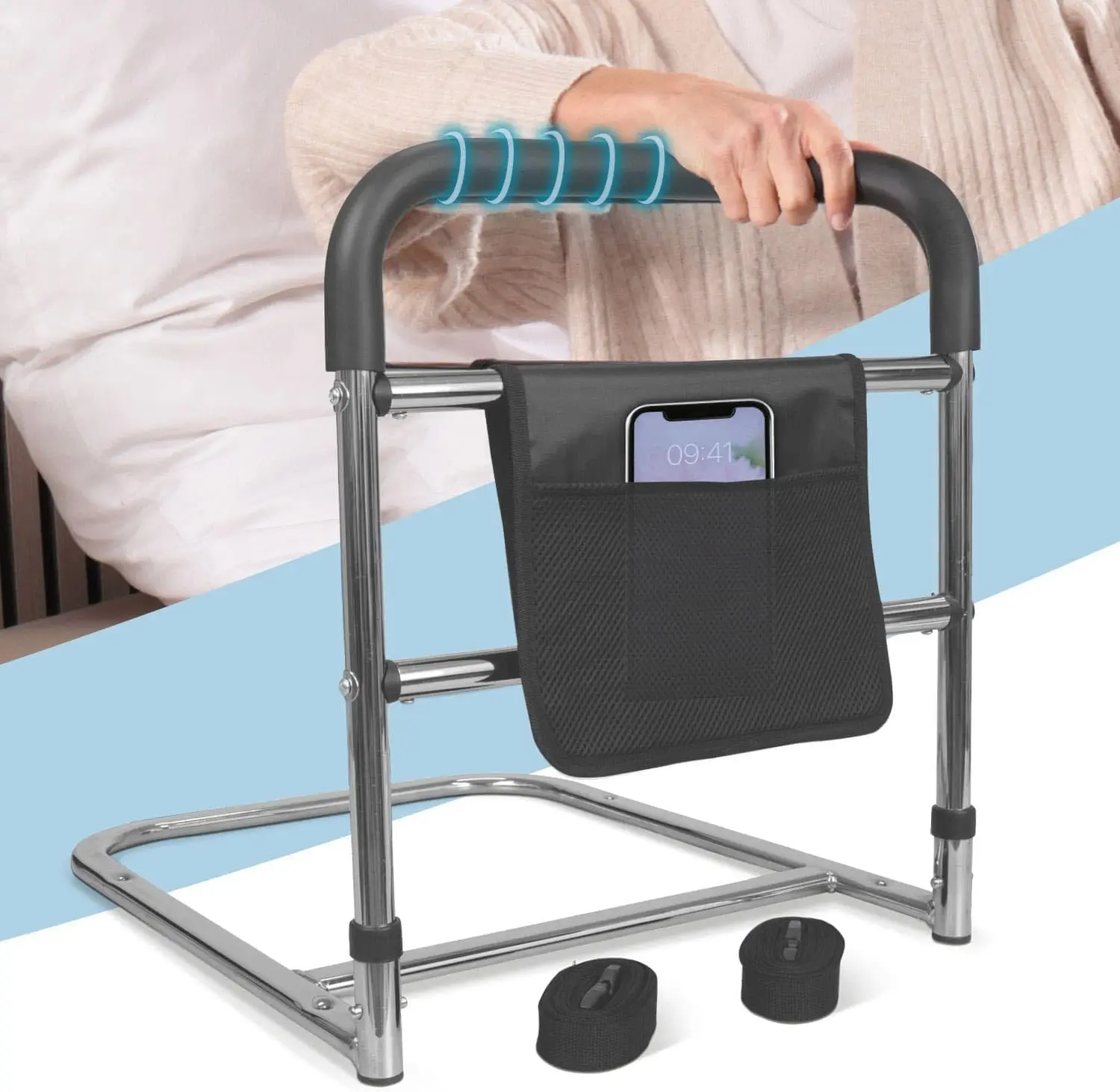 مقبض Grab Bed Rail للحماية من السقوط ودرابزين بجانب السرير للبالغين وكبار السن والمساعدة اليومية مع حقيبة عملية #5