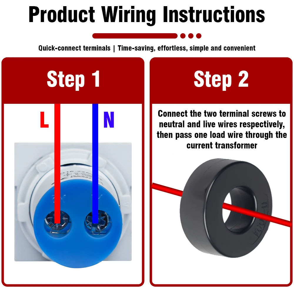 Square LED Digital Voltmeter Ammeter Hertz Meter AC20-500V Signal Lights Voltage Current Frequency Combo Meter Indicator Tester