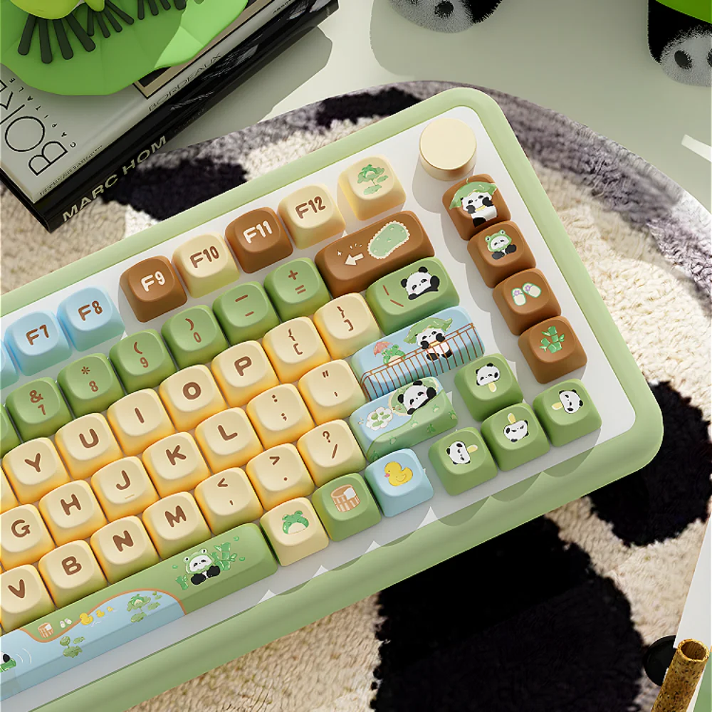 

Panda Land MOA Keycaps PBT Thermosublimation Cute Large Set Suitable for 60/64/84/98/108 Gaming Mechanical Keyboards