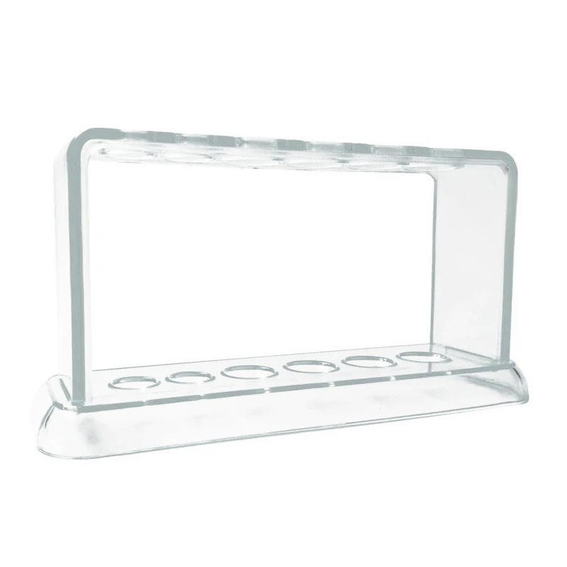 Plastic Clear Test Tube Rack 6 Holes Stand Lab Test Tube Stand Shelf School Supply Lab Equipment 16.7X8X3 Cm