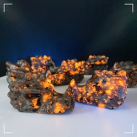 50MM Yooperlite dragon head Crystal Dragon skull flame Stone Statue Crystal Reiki Healing Home Garden Decoration Collection