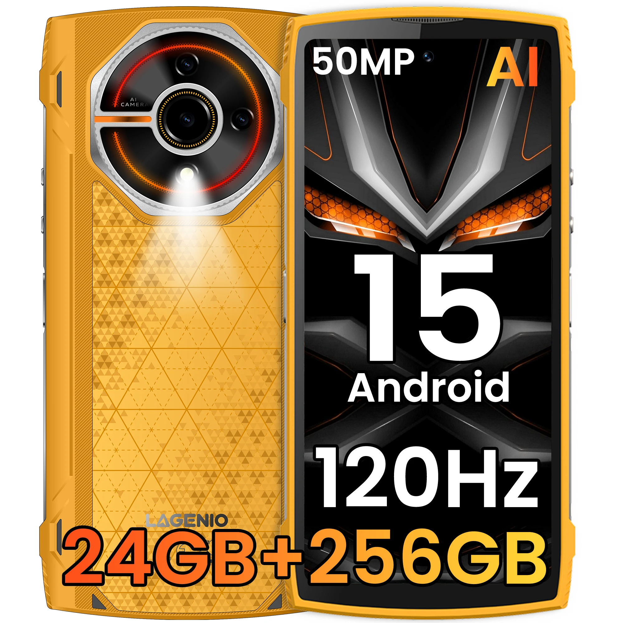 هاتف ذكي متين 4G LAGENIO Panther 2 Pro أندرويد 15 8GB + 256GB هاتف محمول 50MP 5150mAh 6.7 "HD هاتف محمول رفيع للغاية Gemini