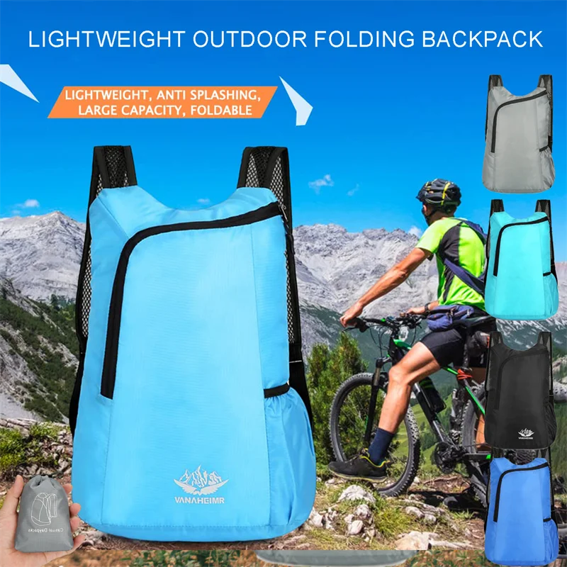 Lightweight Portable Thin Outdoor Folding Travel Backpack Bag Custom Casual Sports Backpacks