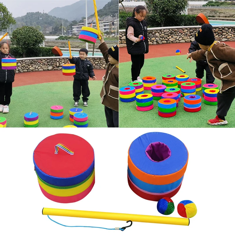 Multifunction Outdoor Game Color Wheel Props Sensory Integration Training Balance Toy Sports Parent-child Interaction Catch Ball