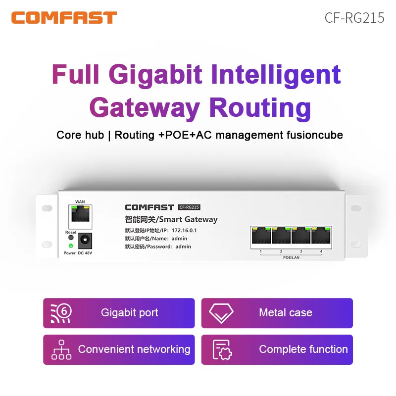 Comfast Gigabit Core Gateway AC Management POE Power Supply Load Balancing Gateway Routing 880MHz Wireless Roaming AC Router