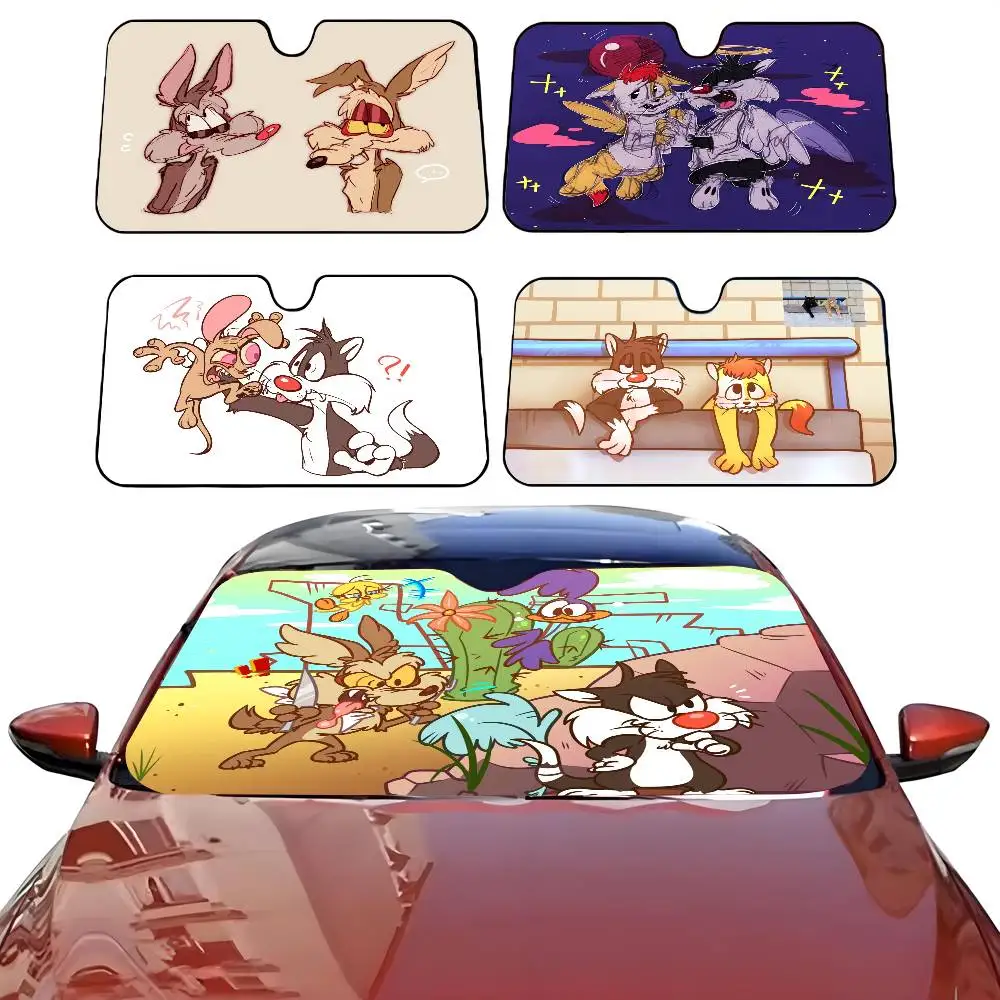 

Cartoon L-Looney T-Tunes Car SunShade Parasol Car Windshield Sun Shade UV Protection and Interior Cooler