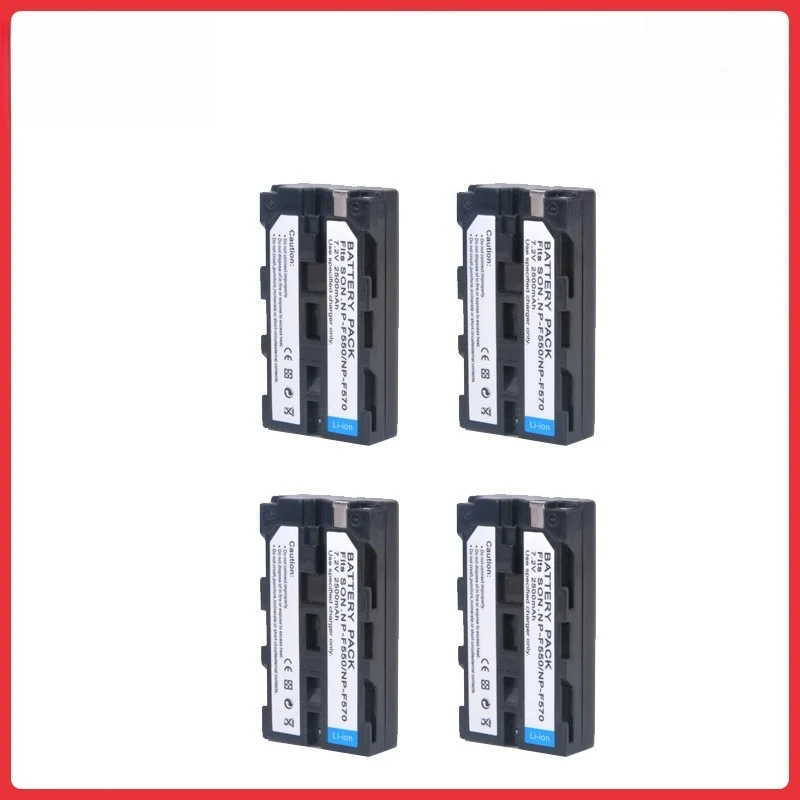 4Pcs 2600mAh NP-F330 NP-F550 Battery For Sony NP-F570 NP-F750 NP-F960 F970 F770