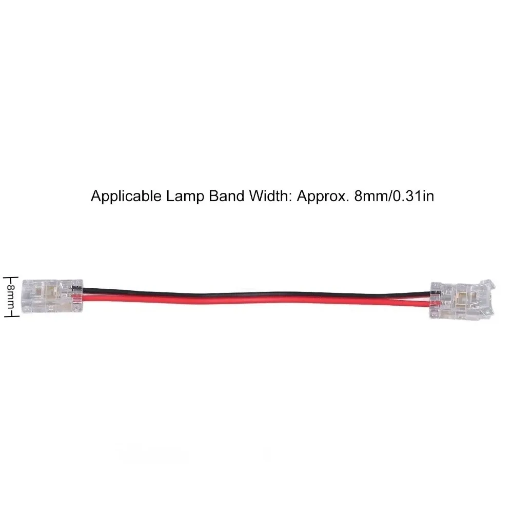 10pcs Durable 2Pin Strip Light Connector 8mm/10mm Double Headed LED Strip Connector Extension Connector For Home