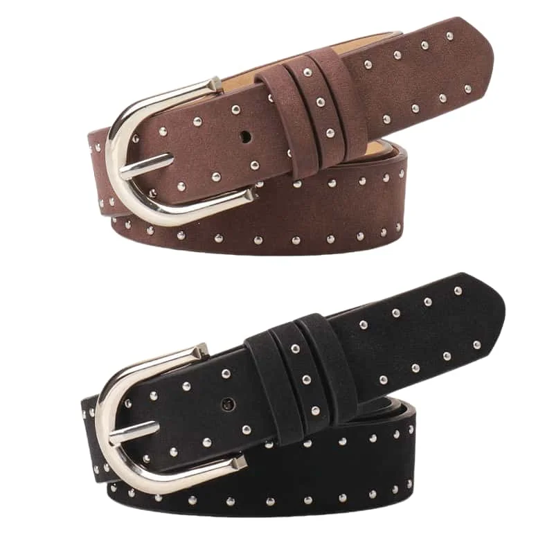 

Женские ремни в готическом стиле в стиле ретро, модные повседневные джинсовые аксессуары, пояс в стиле хип-хоп, панк, металлические заклепки Y2k, пояс из искусственной кожи для девочек