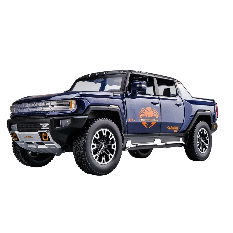 1:24 Hummer EV SUV Pickup Off-Road Alloy Car Toy Car Metal Collection Model Car Sound and light Toys For Children