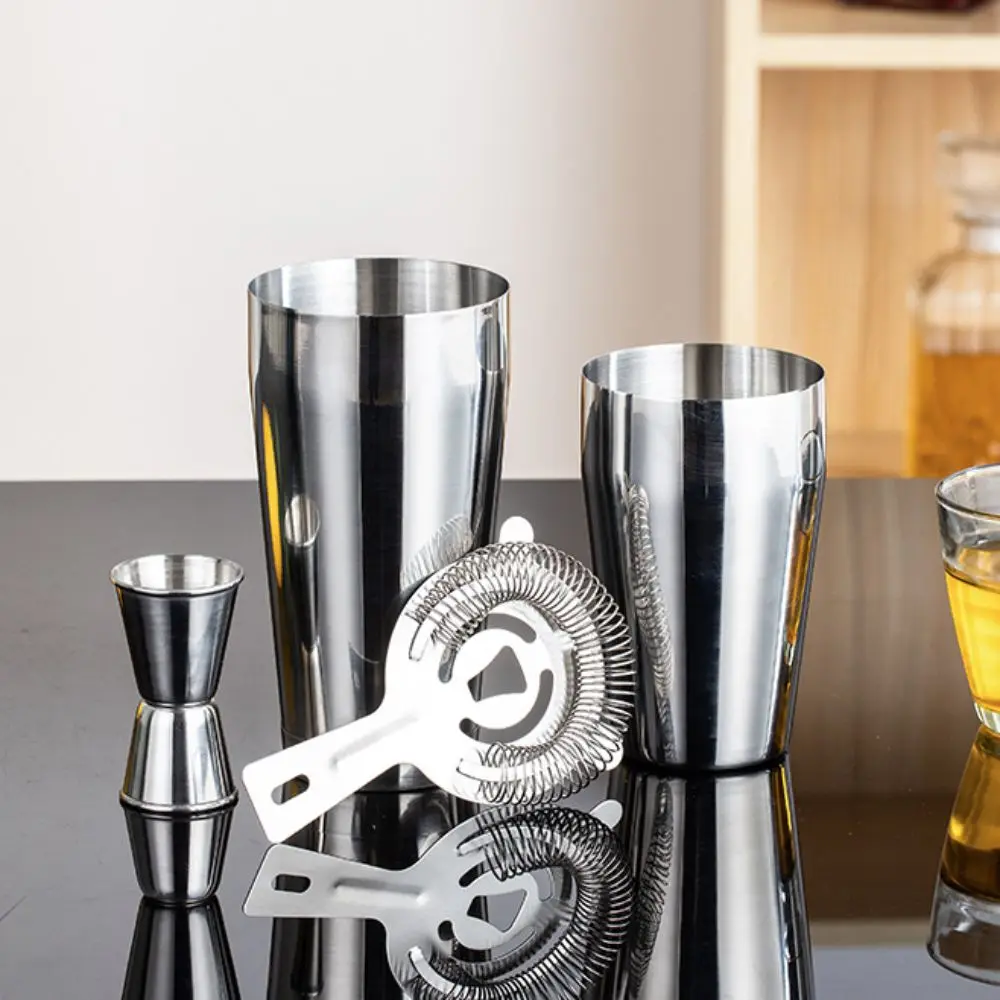 

3/4Pcs Stainless Steel Cocktail Mixer Kit Professional 600/700ml Wine Mixer Anti-corrosion Rustproof Cocktail Mixer Set Wine