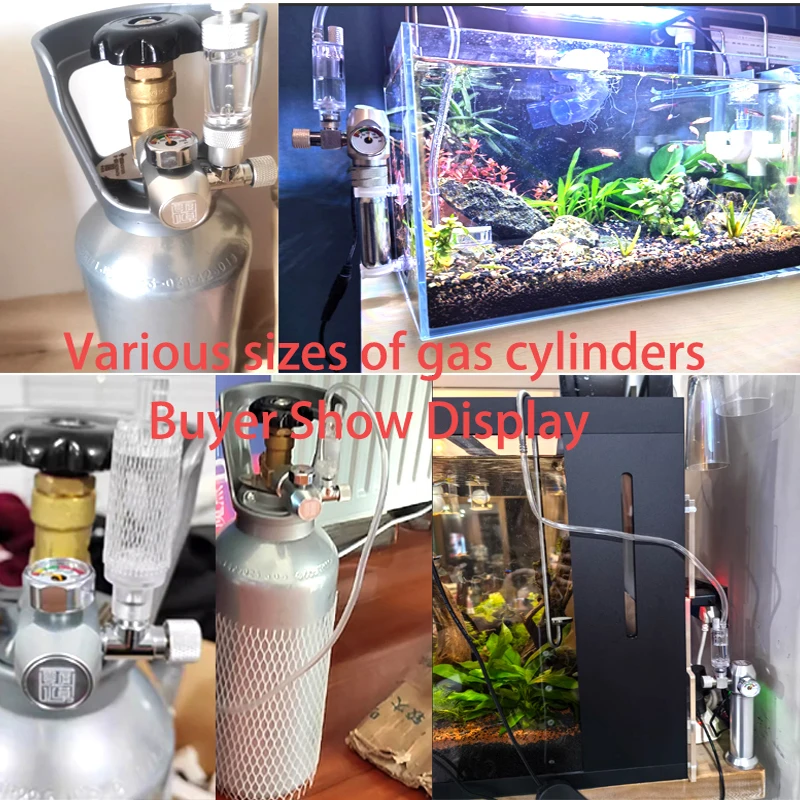 Aquarium DIY CO2-Regler W21.8/CGA320/G3-4/G5-8/TR21/3-8unf Gasflaschenanschluss mit Mutter für Fischbecken CO2-Druckminderer – Detail 1